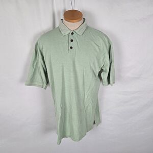 Tommy Bahama Polo Men's M Light Green Short Sleeve Silk + Cotton Collar